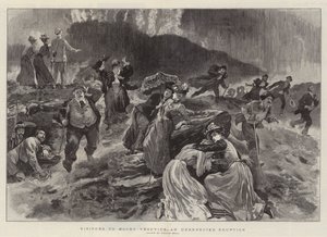 Visitantes al Monte Vesubio, una erupción inesperada